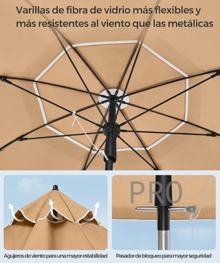 Sombrilla de 200cm bidireccional - Songmics