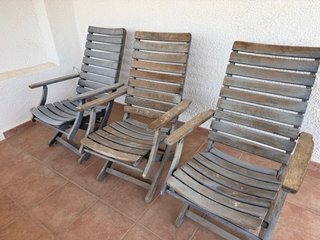 3 Sillas de Madera para Jardín
