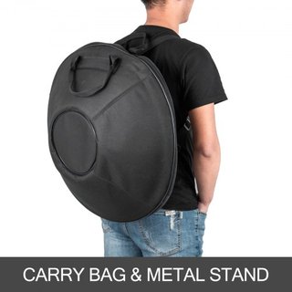 Tambor Handpan Armónico Marrón Hand pan en Re Menor 9 Notas 22 Pulgadas Tambor de Acero con Bolsa Suave para Hand Pan, Tambor Hang de Hand Pan, Hand Pan Avanzado en Re Menor 9 Notas Tambor de Acer...