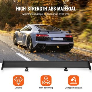 Alerón GT para coche, alerón universal de 43.3 pulgadas con un solo nivel, aluminio ligero ajustable, alerón trasero para coche, alerón de carreras BGW/JDM Drift negro