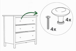 Maniglie nere in metallo Ikea per comodini e tavolini