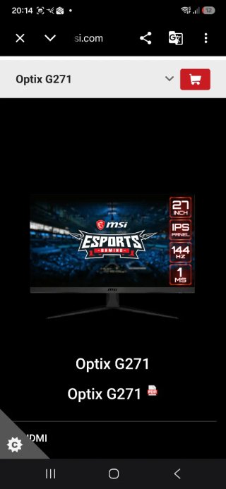 Monitor MSI Optic G271 Gaming
