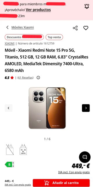 Xiaomi Redmi Note 15 Pro 5G Titanium - Nuovo