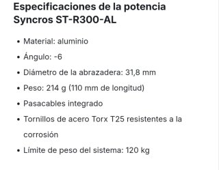 Potencia Syncros 110mm