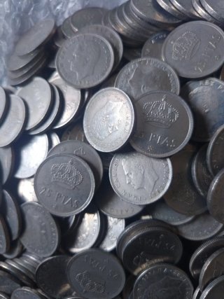 Lote 100 monedas 25 pesetas Rey Juan Carlos I
