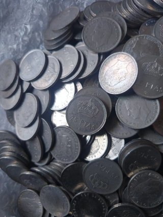 Lote 100 monedas 25 pesetas Rey Juan Carlos I