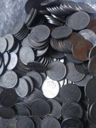 Lote 100 monedas 25 pesetas Rey Juan Carlos I