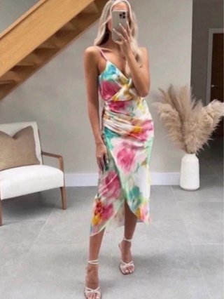 Vestido Zara Tye-Dye Multicolor