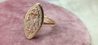 Anillo de Plata 925, laminado en oro 14 kl