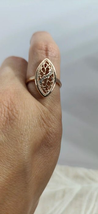 Anillo de Plata 925, laminado en oro 14 kl