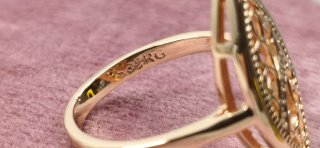 Anillo de Plata 925, laminado en oro 14 kl