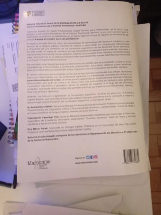 Libro laboratorio grado superior, Inglés