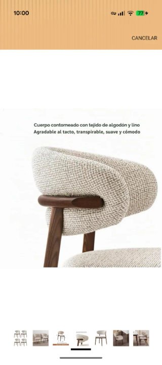 2 Sedie imbottite in noce (beige)