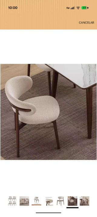 2 Sedie imbottite in noce (beige)