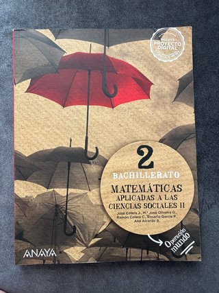 Libro Matemáticas 2 Bachillerato Aplicadas Ciencia