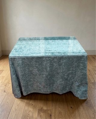 Mesa patas madera con cristal