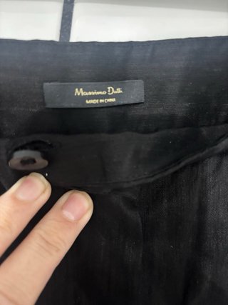 Pantalón Massimo Dutti Lino Negro
