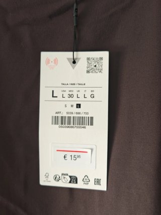Body marrón Zara manga larga talla L sin estrenar
