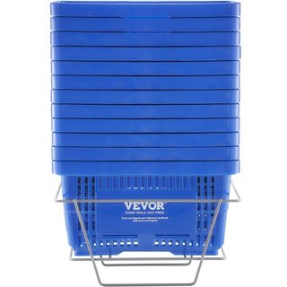 Cesta de Compras, Juego de 12, Cesta de Plástico Duradera de 24L con Asa y Soporte, Cesta Portátil para Tienda de 16.73 x 11.61 x 8.86 pulgadas Usada en Tiendas Minoristas Supermercados Compras de...