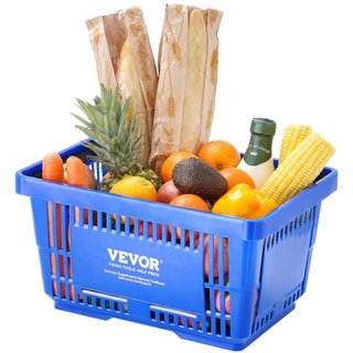 Cesta de Compras, Juego de 12, Cesta de Plástico Duradera de 24L con Asa y Soporte, Cesta Portátil para Tienda de 16.73 x 11.61 x 8.86 pulgadas Usada en Tiendas Minoristas Supermercados Compras de...