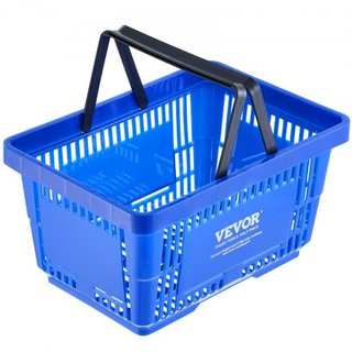 Cesta de Compras, Juego de 12, Cesta de Plástico Duradera de 24L con Asa y Soporte, Cesta Portátil para Tienda de 16.73 x 11.61 x 8.86 pulgadas Usada en Tiendas Minoristas Supermercados Compras de...