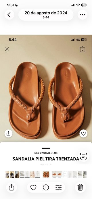 Sandalias de piel Zara Home marrones