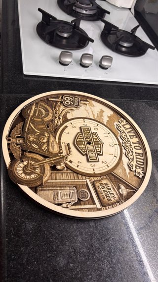 Reloj Harley Davidson Route 66 Madera Laser