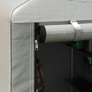 Garaje Moto para Exterior Almacenamiento anti UV Con Entrada con Cremallera, Tenda Garaje para Bicicletas y Herramientas en Metal Galvanizado y Tela PE, 120X179X165 Cm, Gris Claro