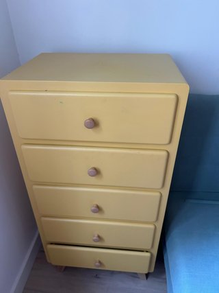 Chifonier vintage amarillo 5 cajones