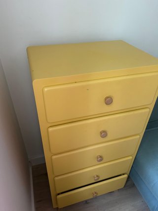 Chifonier vintage amarillo 5 cajones