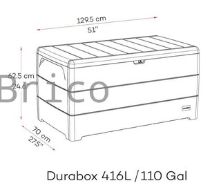 Baúl Arcón PVC 416 L Marrón - 70x129x62 cm - Duramax