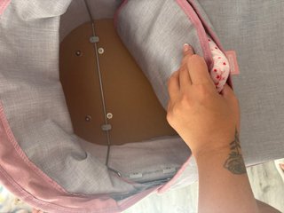 Carrito de muñecas clásico rosa y gris
