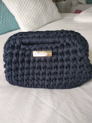 Bolso azul marino de trapillo