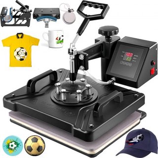 Máquina de Prensa Térmica 5 en 1 38x30cm Prensa para Camisetas Máquina de Impresión de Tazas Máquina Multifuncional de Transferencia Térmica para Camisetas Tazas Gorras Placas