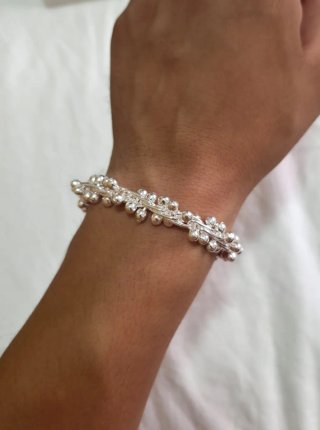 Pulsera de Plata /Bolitas Entrelazadas
