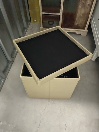 Banco baúl almacenaje tocador beige