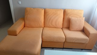 Sofá chaise longue naranja