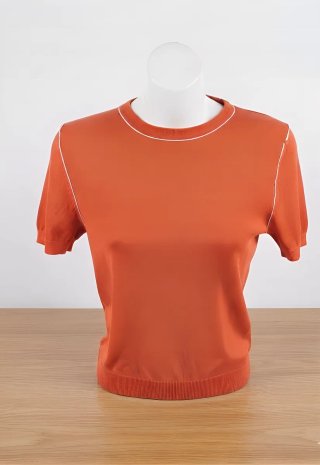 Top Zara Naranja Terracota Punto Fino