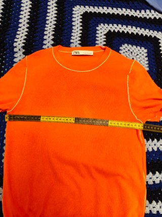 Top Zara Naranja Terracota Punto Fino
