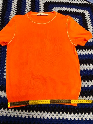 Top Zara Naranja Terracota Punto Fino
