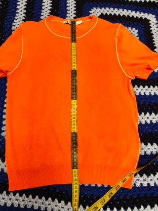 Top Zara Naranja Terracota Punto Fino