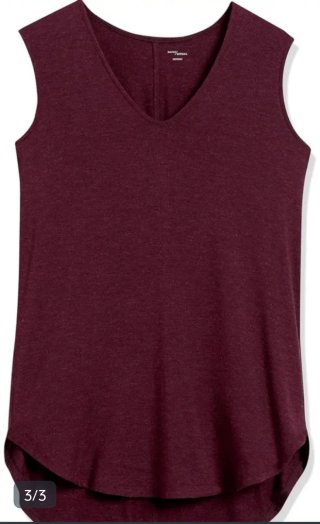 Camiseta sin mangas cuello V granate talla XL