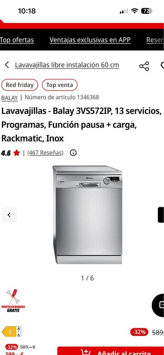 Lavavajillas Balay