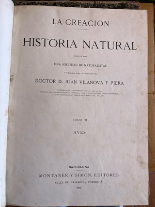 Libros Historia Natural Siglo XIX