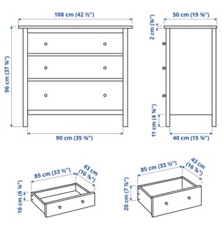 Cómoda blanca de madera