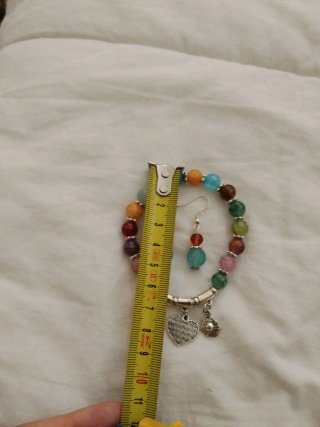 Conjunto Pulsera y Pendientes Cristal Corazón
