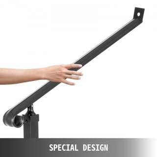 Pasamanos para Escaleras Exteriores Barandillas de 1-2 Pasos Barandilla de Hierro Forjado Barandillas para Pasos Barandillas de Hierro Negro para Pasos Montadas en Pared y Suelo con Kit de Instalación