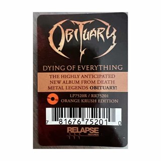 Obituary - Dying Of Everything LP Vinilo Naranja