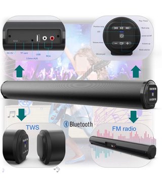 Barra de Sonido DAZONE Bluetooth 20W Negra