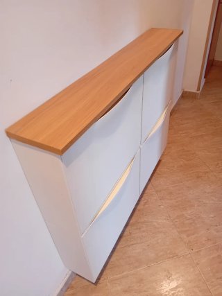 Zapatero Blanco con Balda Madera
